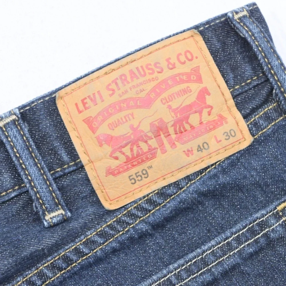 Levi's 559 Relaxed Fit Straight Leg Denim Blue Jeans Mens Size 40 x‎ 30